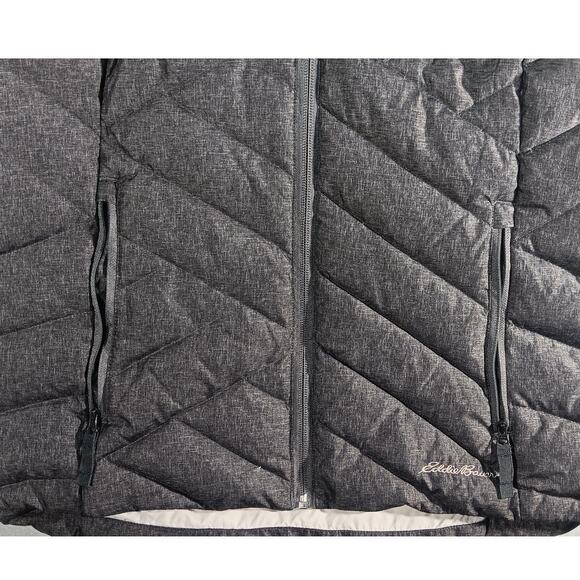 Eddie Bauer Women’s Hooded Down Vest M Gray Faux Fur Trim Winter Puffer Warm - Picture 5 of 8